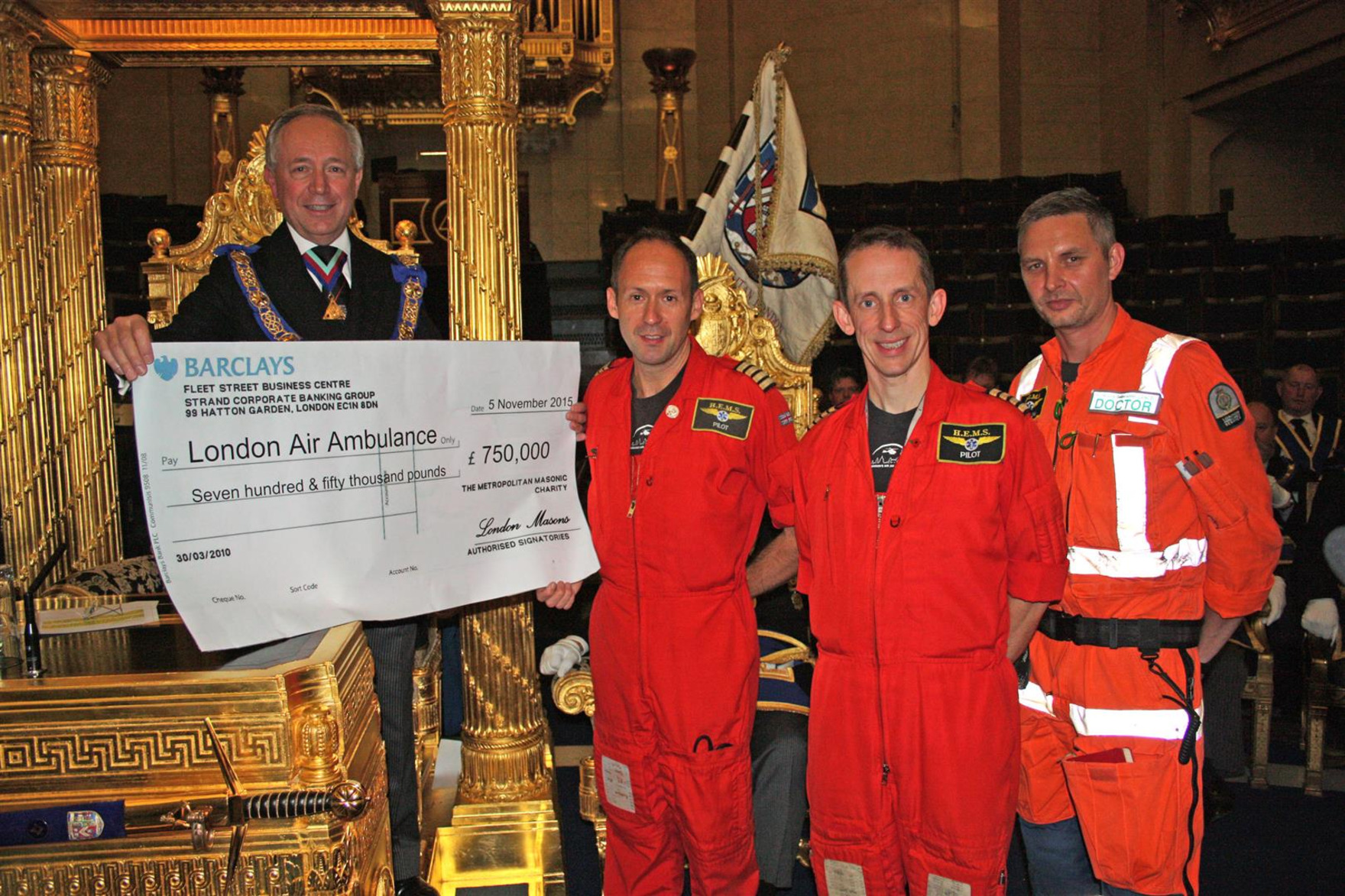 £2 Million from London Freemasons for second Emergency Helicopter